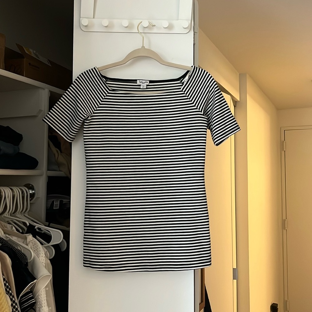 Splendid striped fitted short sleeve top